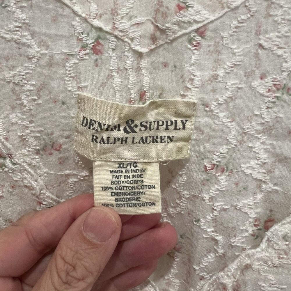 Ralph Lauren Denim & Supply Floral Babydoll Dress Size XL Pockets Cottage Dainty - Picture 2 of 7